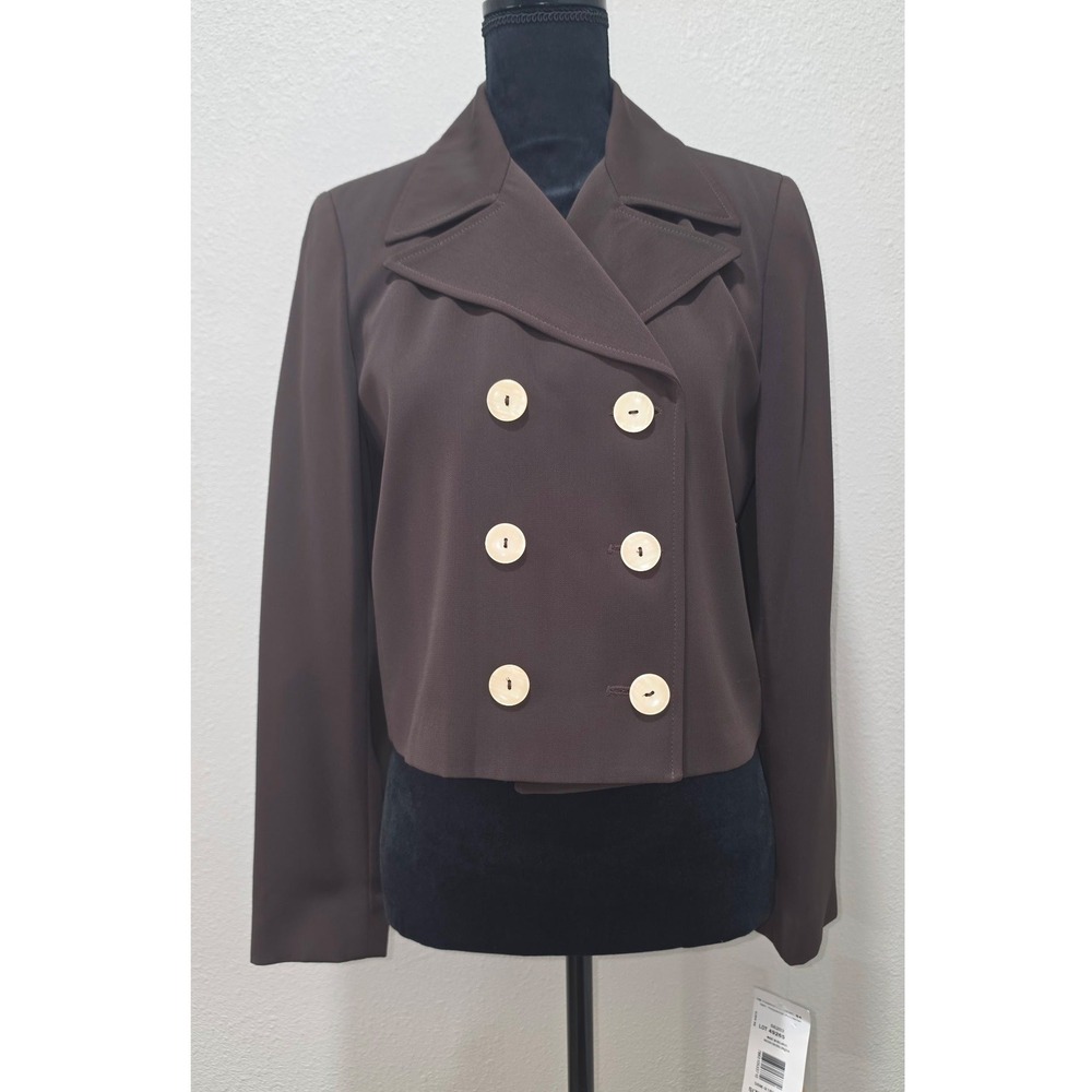 Vintage Harve Benard Brown Cropped Double Breasted Blazer Jacket Size 8